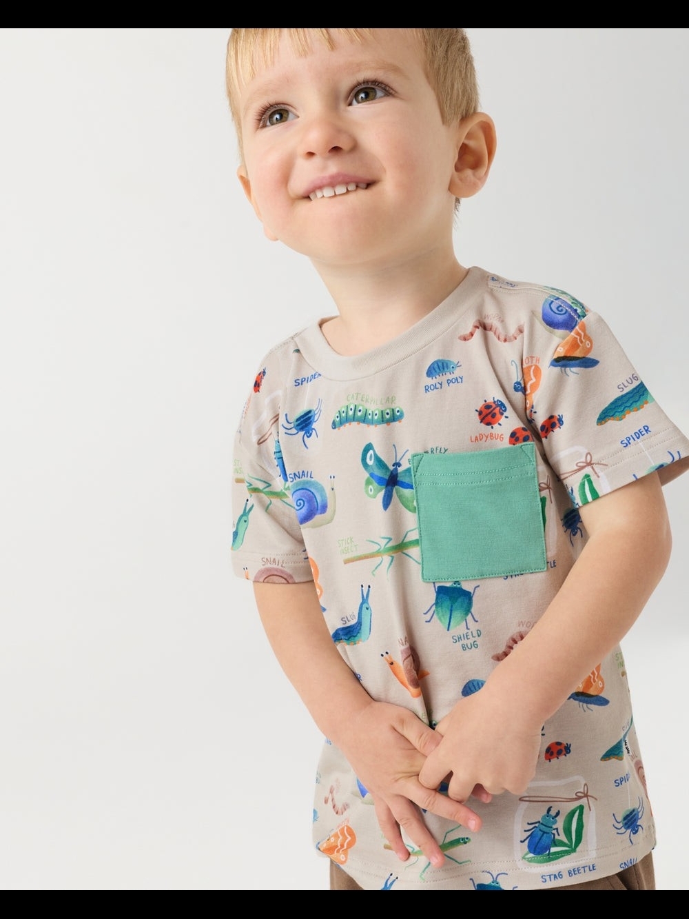 Little Sleepies Nature Notes relaxed pocket tee 10 NIB